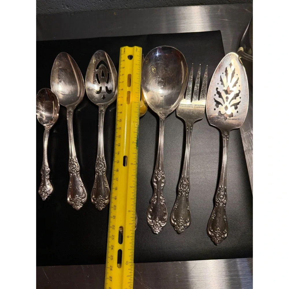 Oneida Wm Rogers Vanessa Francesca Silverplate Serving Set 7pc Flatware Vintage